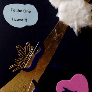 To the One I Love!!! golden cherubs and pink heart in clouds custom valentine's card